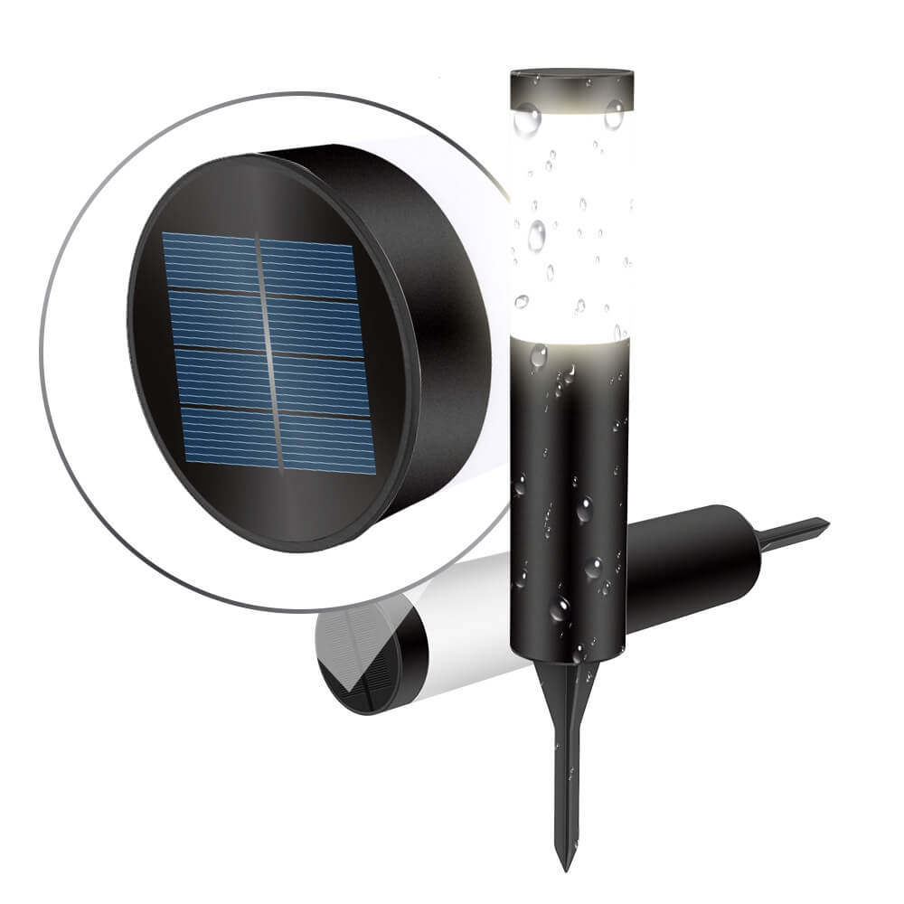 Modern Cylindrical Solar LED Garden Bollard Light 1-Light