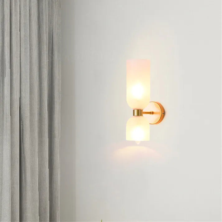 Modern Glass Cylinder LED Wall Light 2-Light