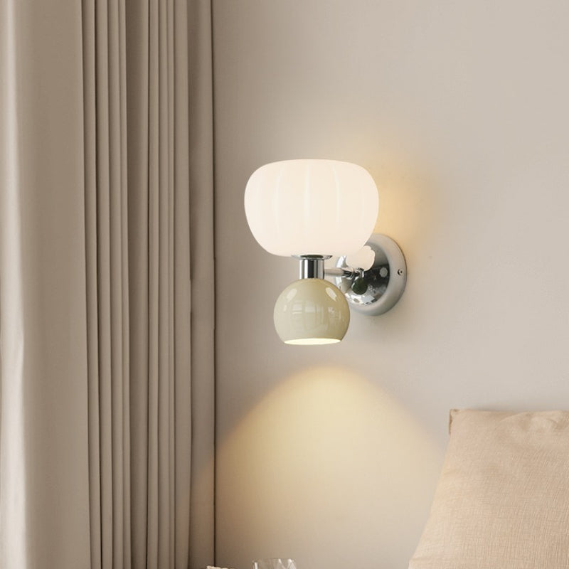 Modern Glass Globe LED Wall Light 2-Light