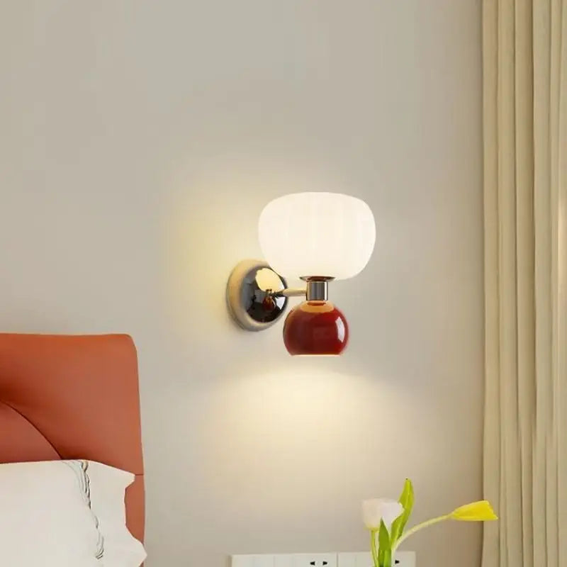 Modern Glass Globe LED Wall Light 2-Light