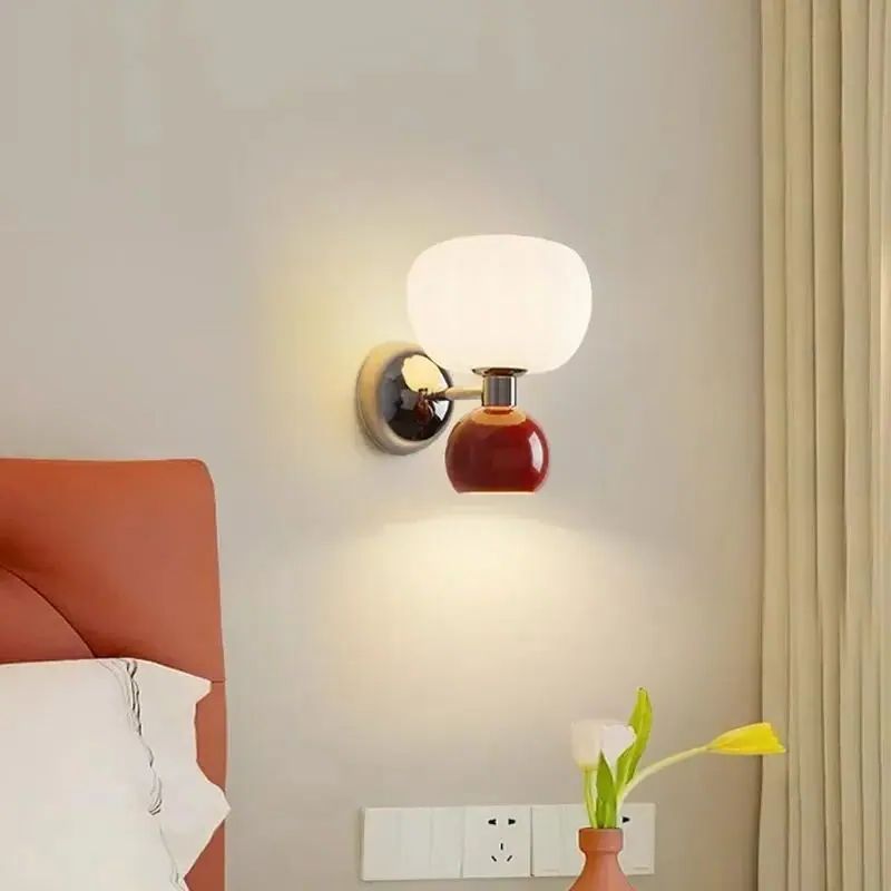 Modern Glass Globe LED Wall Light 2-Light