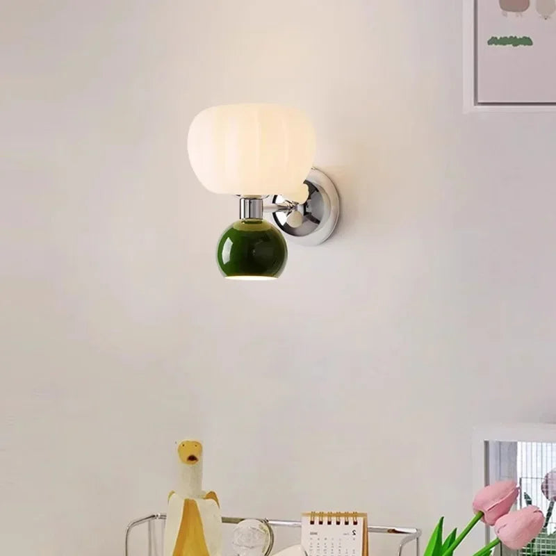 Modern Glass Globe LED Wall Light 2-Light
