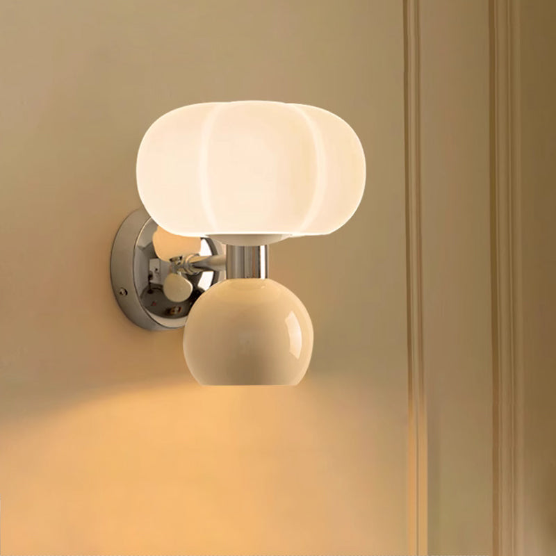 Modern Glass Globe LED Wall Light 2-Light