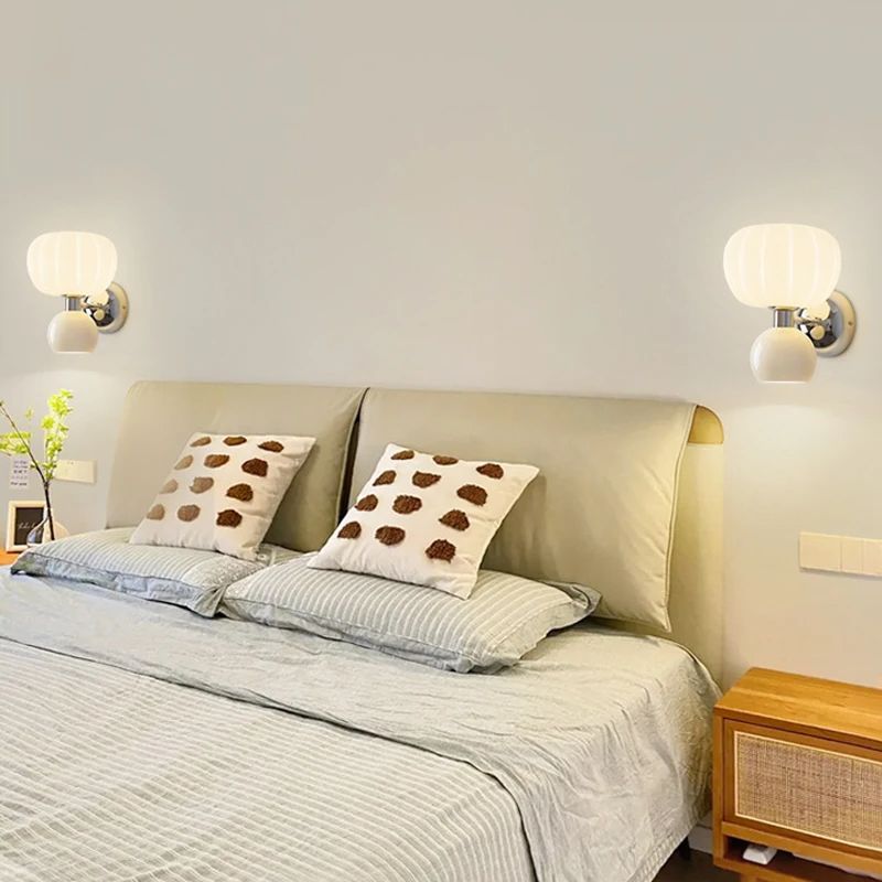 Modern Glass Globe LED Wall Light 2-Light