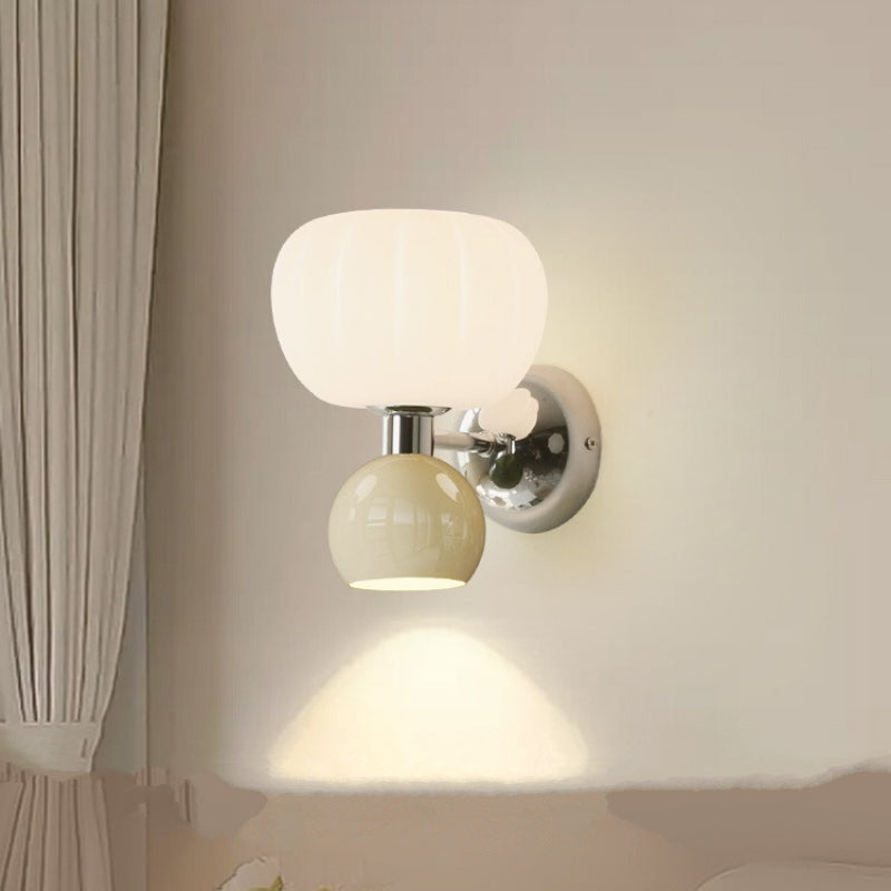 Modern Glass Globe LED Wall Light 2-Light