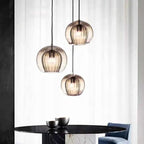 LuxeSphere Glass Pendant Light | Sculptural Ribbed Design