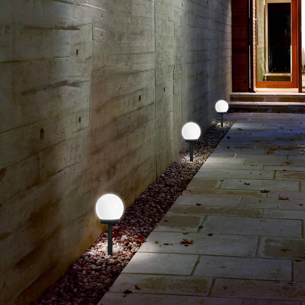 Modern Globe Solar LED Garden Stake Light 1-Light
