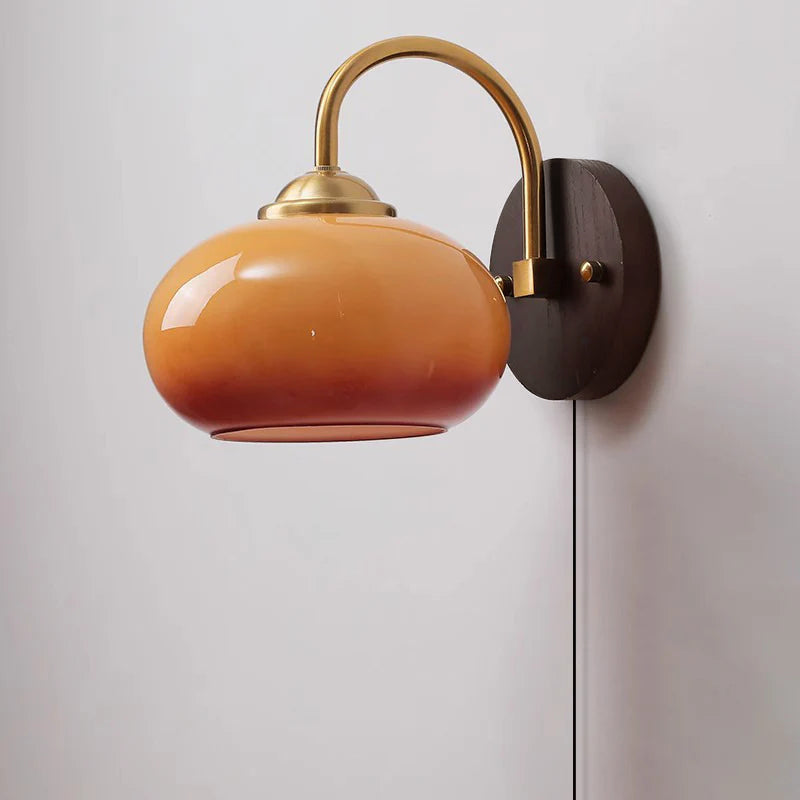 Modern Mid-Century Glass Globe Wall Sconce Lamp 1-Light