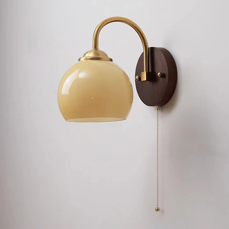 Modern Mid-Century Glass Globe Wall Sconce Lamp 1-Light