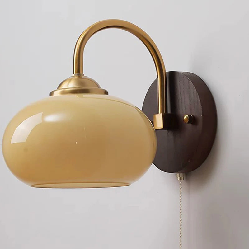 Modern Mid-Century Glass Globe Wall Sconce Lamp 1-Light