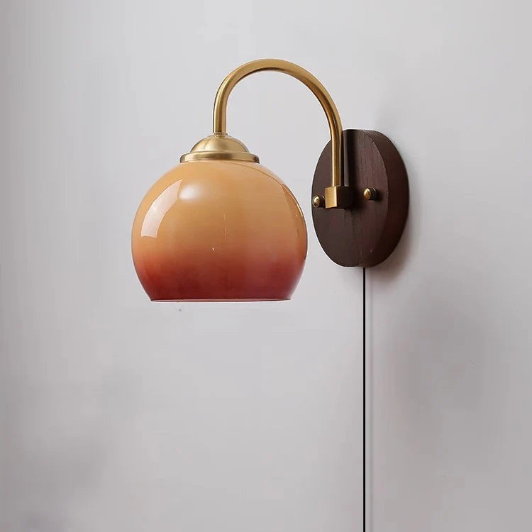 Modern Mid-Century Glass Globe Wall Sconce Lamp 1-Light