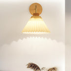 Modern Minimalist Pleated Cone Wall Sconce Lamp 1-Light