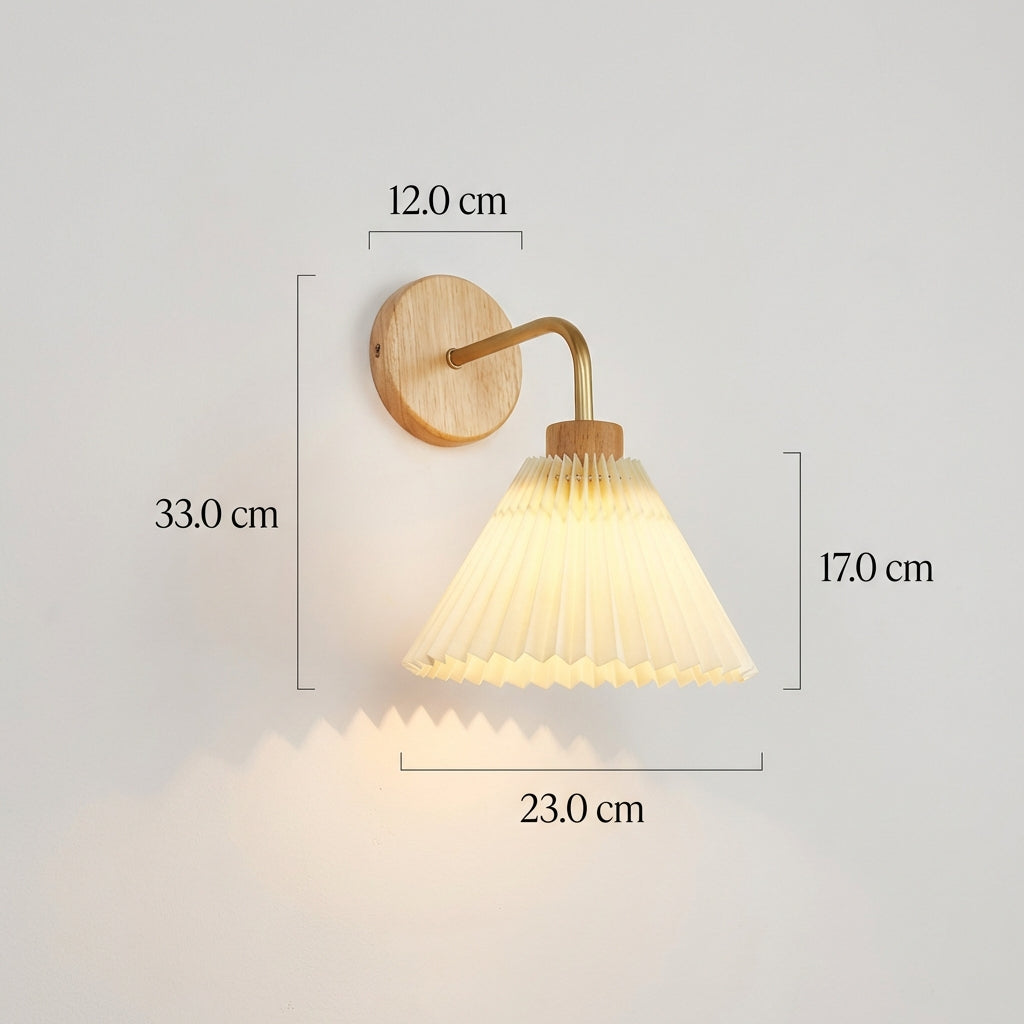 Modern Minimalist Pleated Cone Wall Sconce Lamp 1-Light