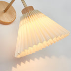 Modern Minimalist Pleated Cone Wall Sconce Lamp 1-Light