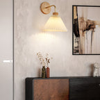 Modern Minimalist Pleated Cone Wall Sconce Lamp 1-Light