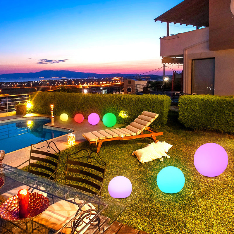 Modern Minimalist Solar Globe LED Outdoor Light 1-Light