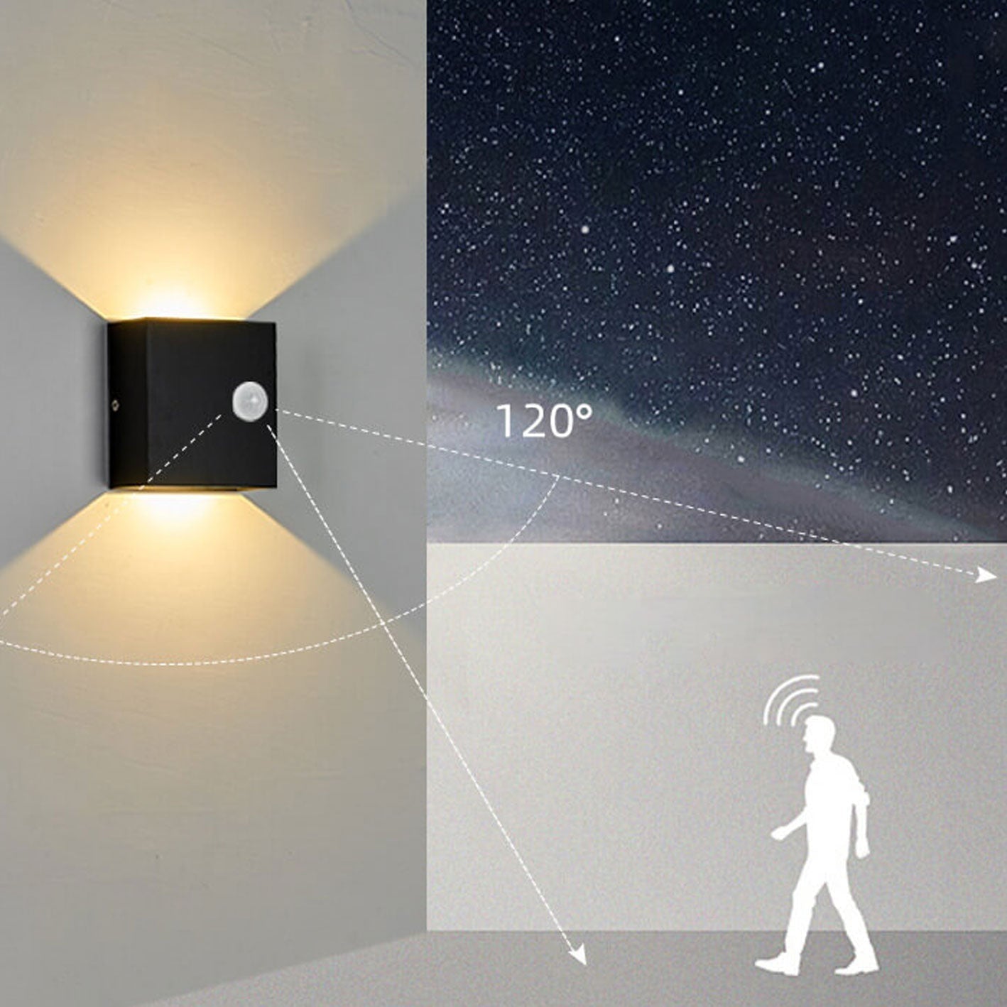 Modern Minimalist Square LED Wall Sconce Lamp 1-Light