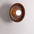 Modern Minimalist Wood Round 1-Light LED Wall Sconce Lamp