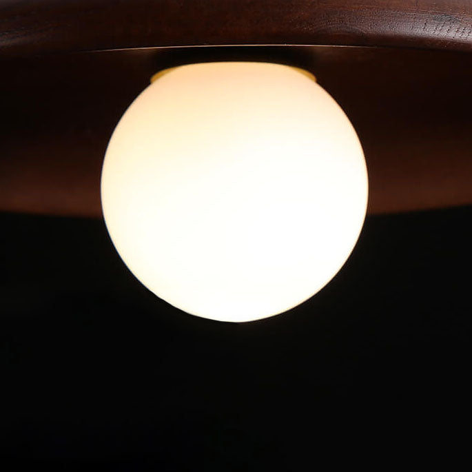 Modern Minimalist Wood Round 1-Light LED Wall Sconce Lamp