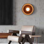 Modern Minimalist Wood Round 1-Light LED Wall Sconce Lamp