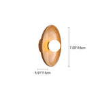 Modern Minimalist Wood Round 1-Light LED Wall Sconce Lamp