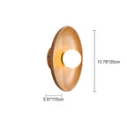Modern Minimalist Wood Round 1-Light LED Wall Sconce Lamp