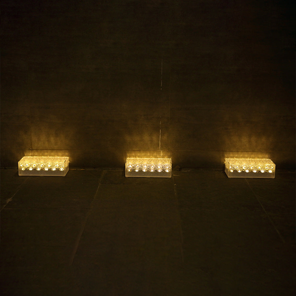 Modern Rectangular Solar LED Outdoor Brick Light 1-Light