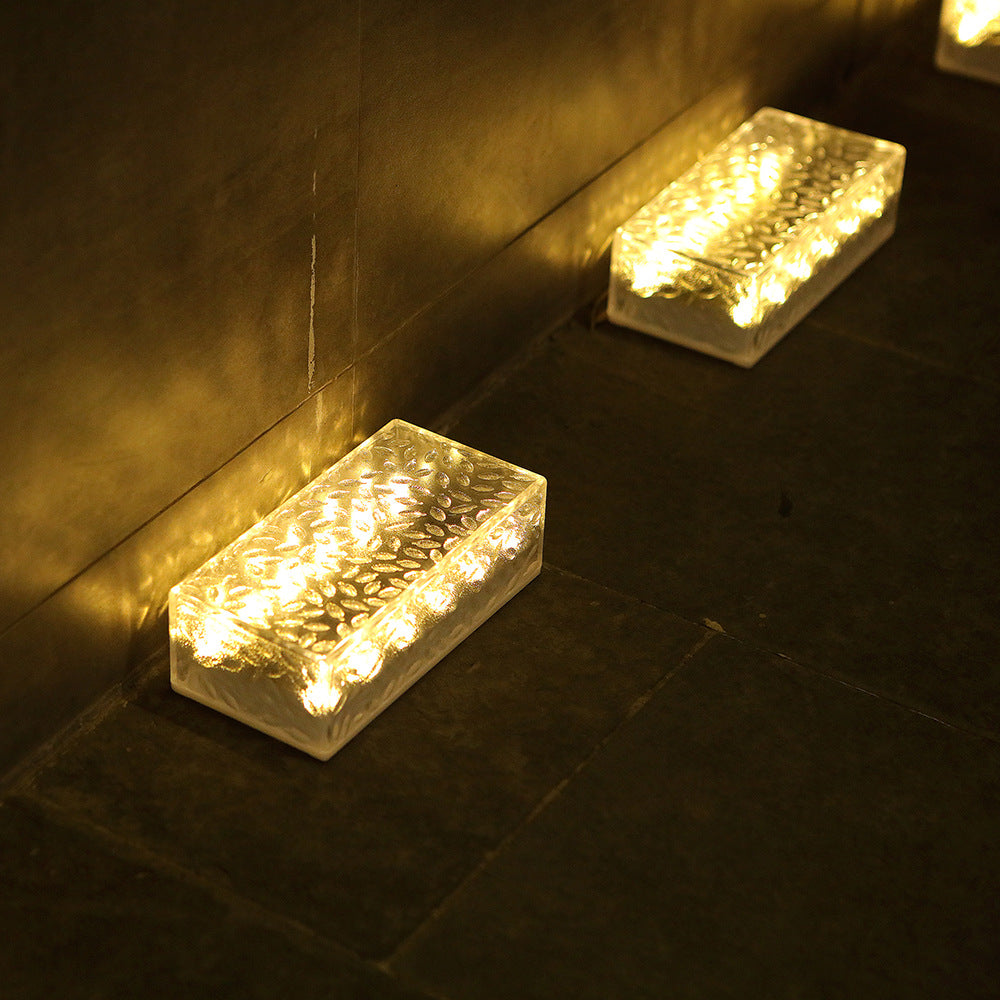 Modern Rectangular Solar LED Outdoor Brick Light 1-Light
