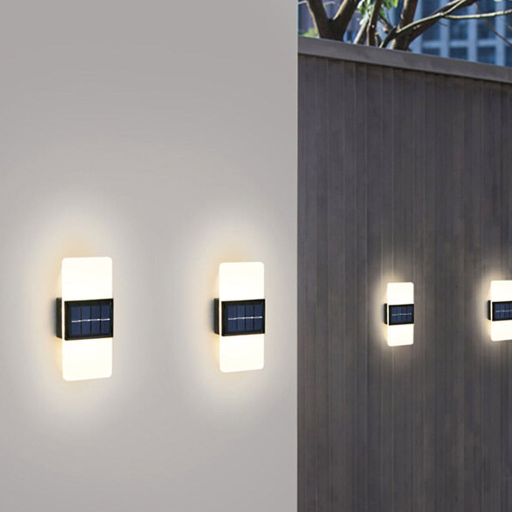 Modern Rectangular Solar LED Sconce 1-Light