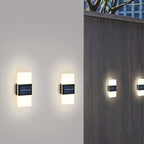 Modern Rectangular Solar LED Sconce 1-Light
