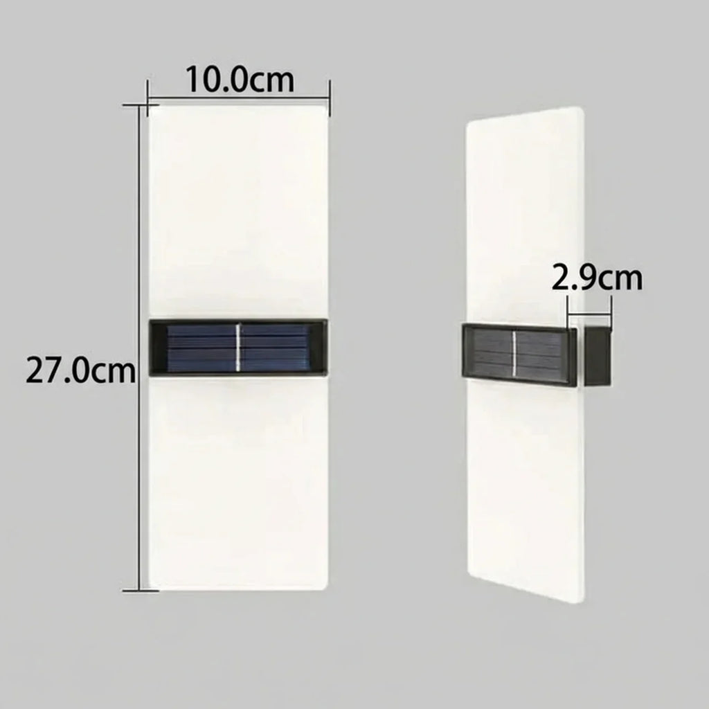 Modern Rectangular Solar LED Sconce 1-Light