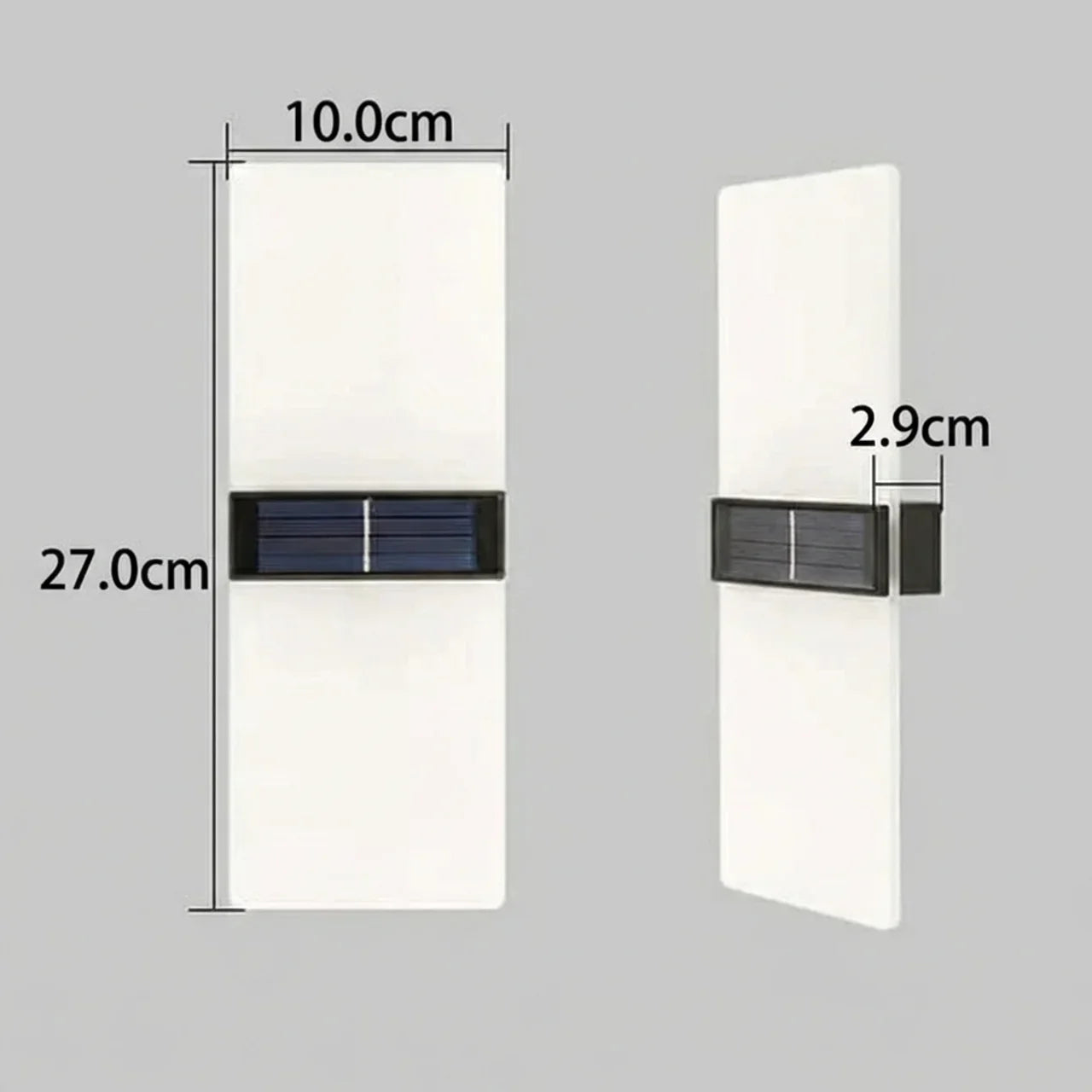 Modern Rectangular Solar LED Sconce 1-Light