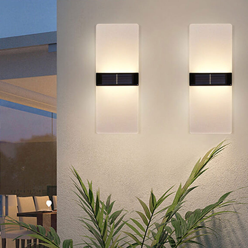 Modern Rectangular Solar LED Sconce 1-Light