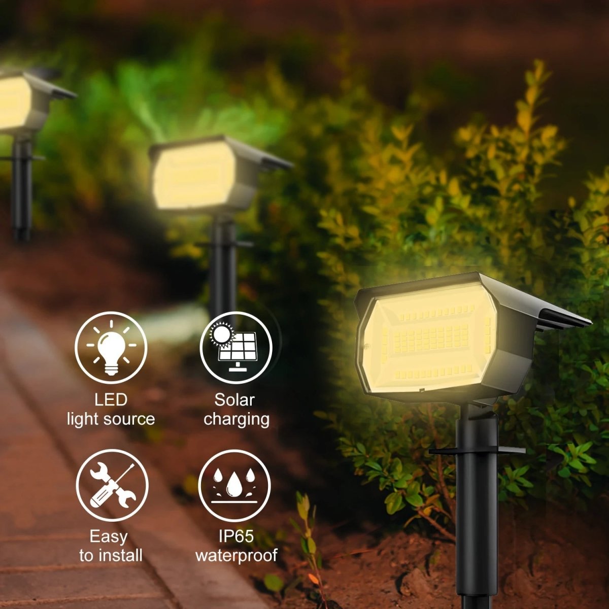 Modern Rectangular Solar LED Spot Light 1-Light