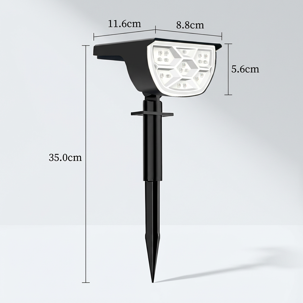 Modern Rectangular Solar LED Spot Light 1-Light