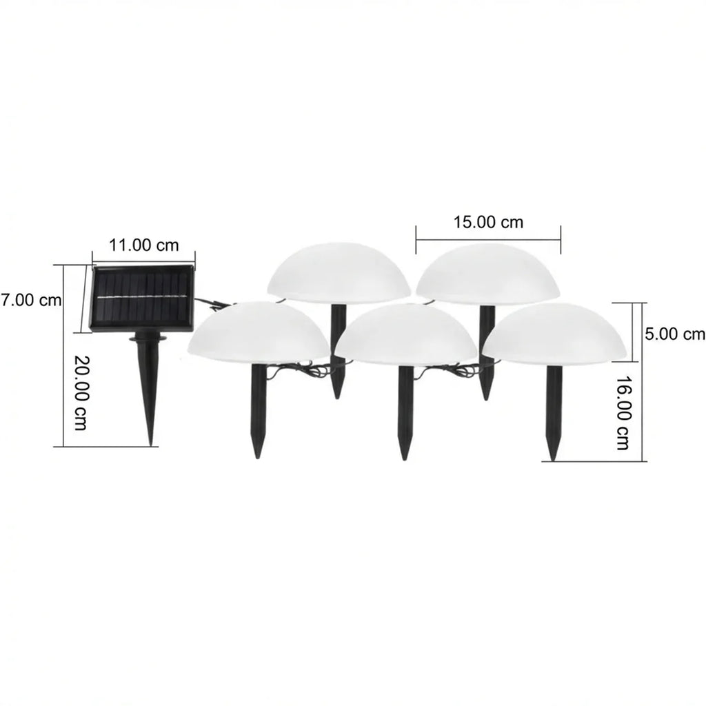 Modern Round Solar LED Garden Light 5-Light