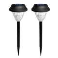 Modern Round Solar LED Garden Stake Light 1-Light