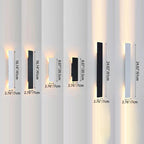 Modern Slim Rectangular LED Outdoor Wall Sconce Lamp 2-Light