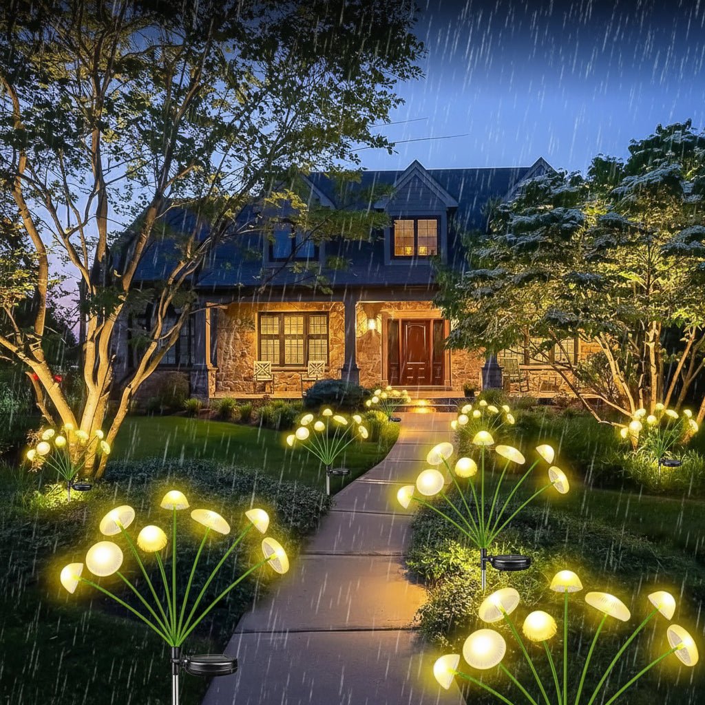 Modern Solar Mushroom LED Garden Stake Light 1-Light