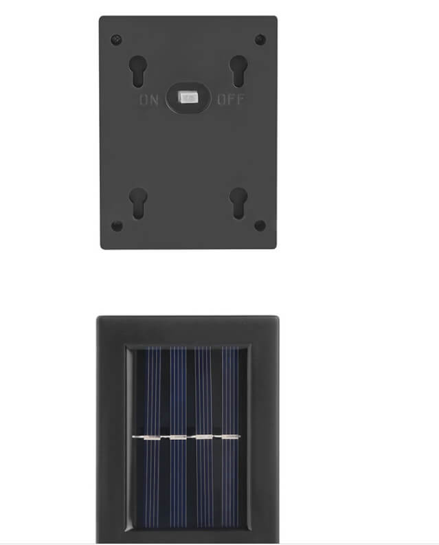 Modern Square 2-Light LED Solar Wall Sconce Lamp