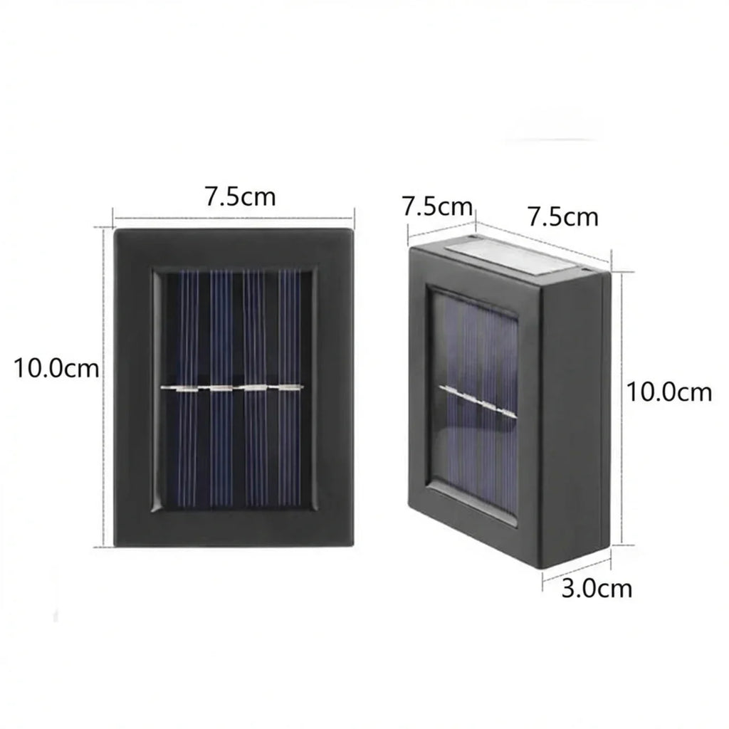 Modern Square 2-Light LED Solar Wall Sconce Lamp