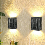 Modern Square 2-Light LED Solar Wall Sconce Lamp