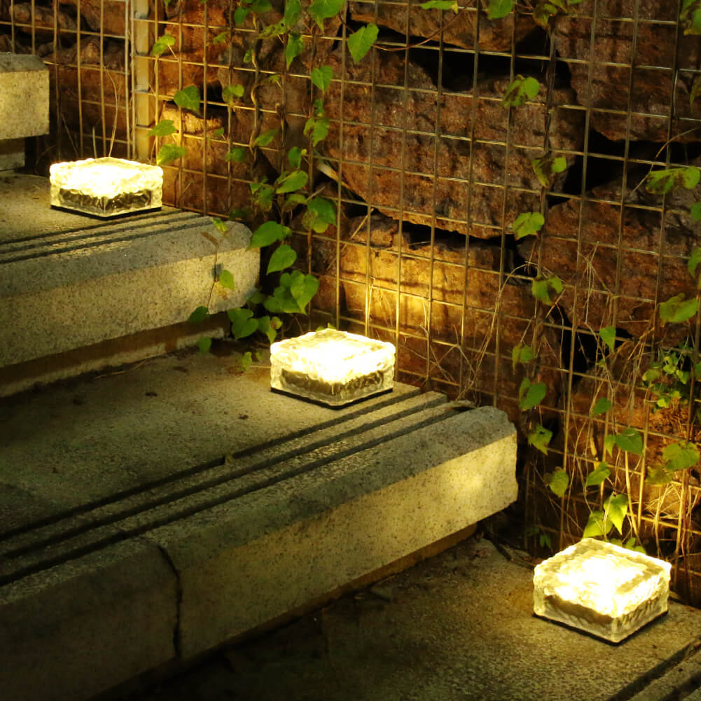 Modern Square Solar Glass LED Ground Light 1-Light