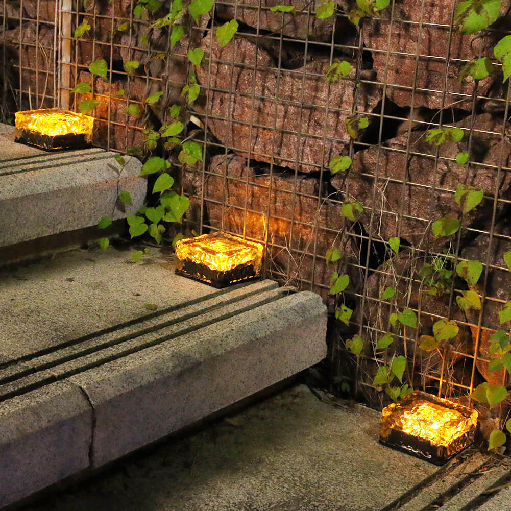 Modern Square Solar Glass LED Ground Light 1-Light