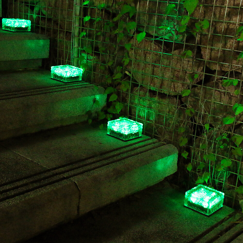 Modern Square Solar Glass LED Ground Light 1-Light
