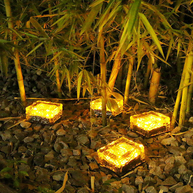 Modern Square Solar Glass LED Ground Light 1-Light