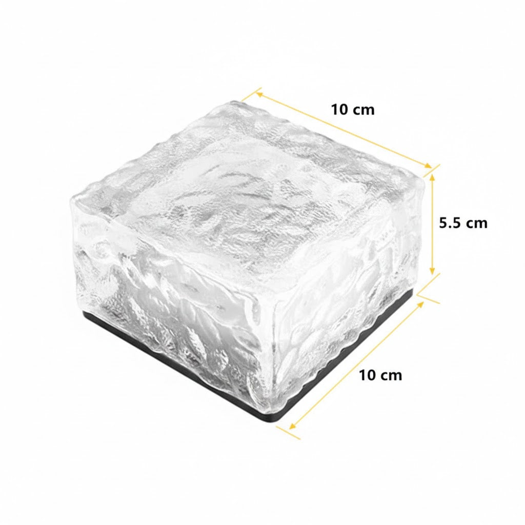 Modern Square Solar Glass LED Ground Light 1-Light