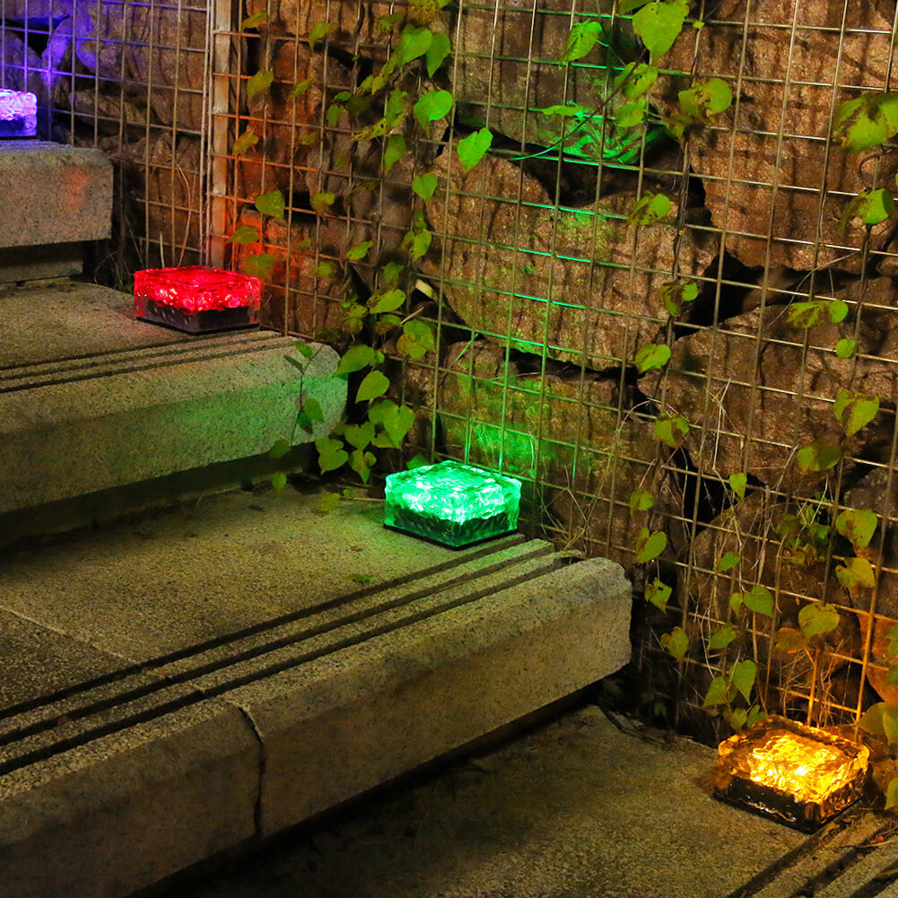 Modern Square Solar Glass LED Ground Light 1-Light