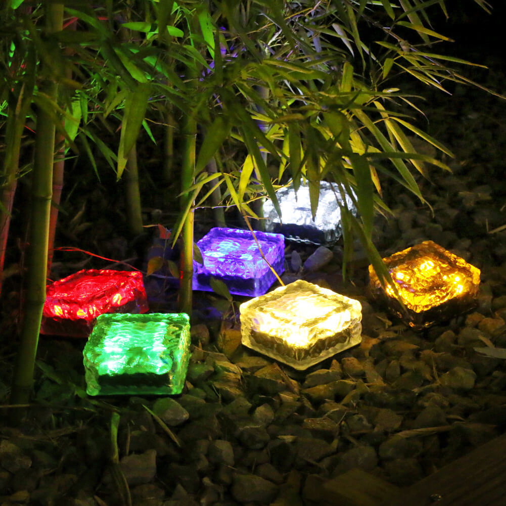 Modern Square Solar Glass LED Ground Light 1-Light