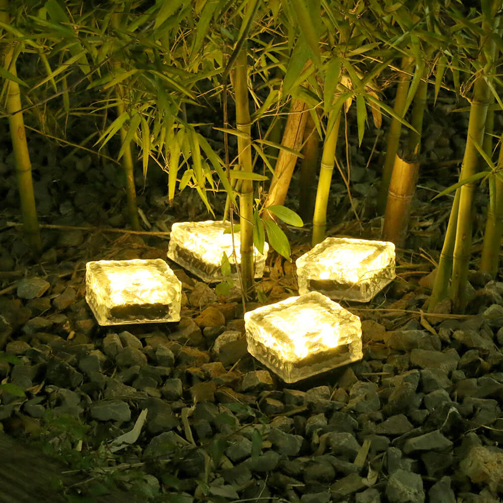 Modern Square Solar Glass LED Ground Light 1-Light